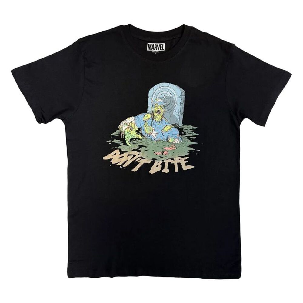 Marvel Comics Unisex Adult Captain America Zombie T-Shirt / Black